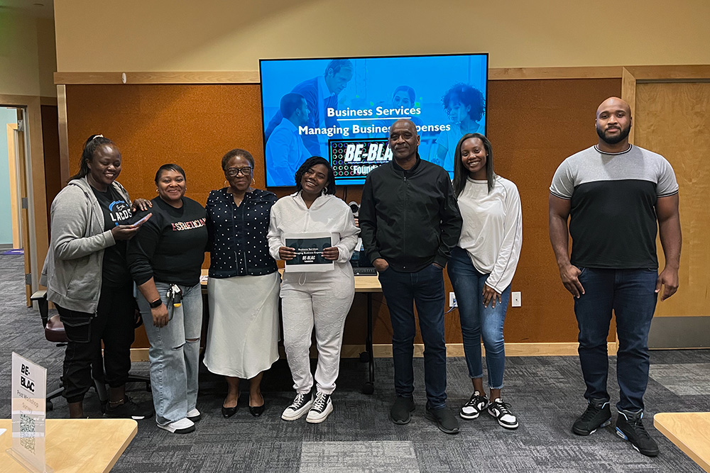 a group at a Managing Expenses event from Be BLAC Foundation